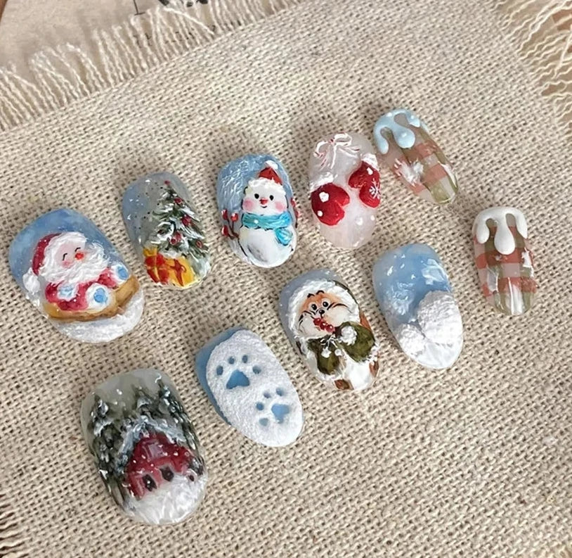 Patricia | Women's Halloween Ghost Witch Pumpkin Almond Press On Nails