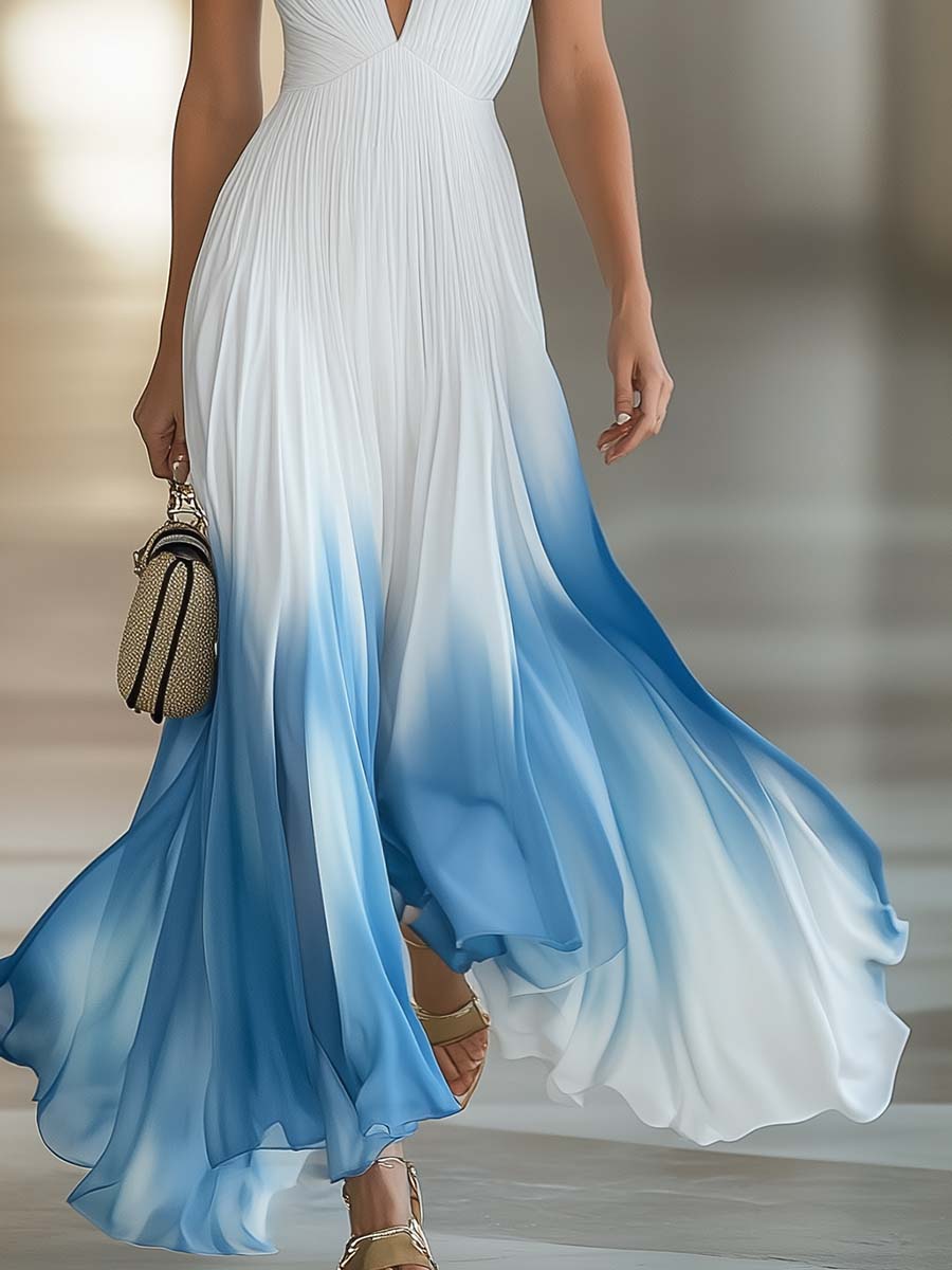 Linda | Women's Pleated Wedding Guest Maxi Dress