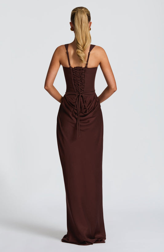 Eliza | Women's Elegant Draped Square Neck Maxi Dress
