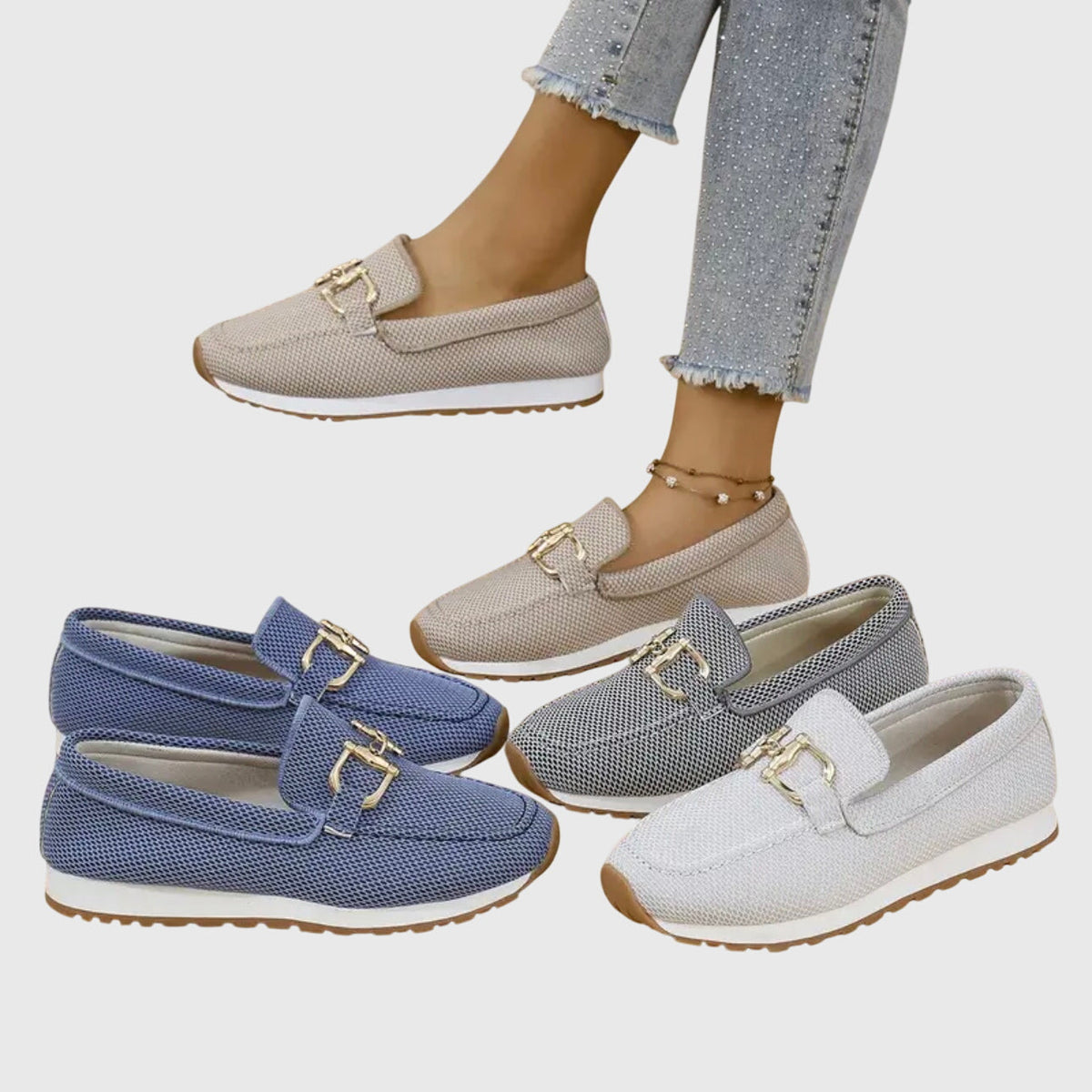 Zara | Women's Slip-On Buckle Loafer Sneakers