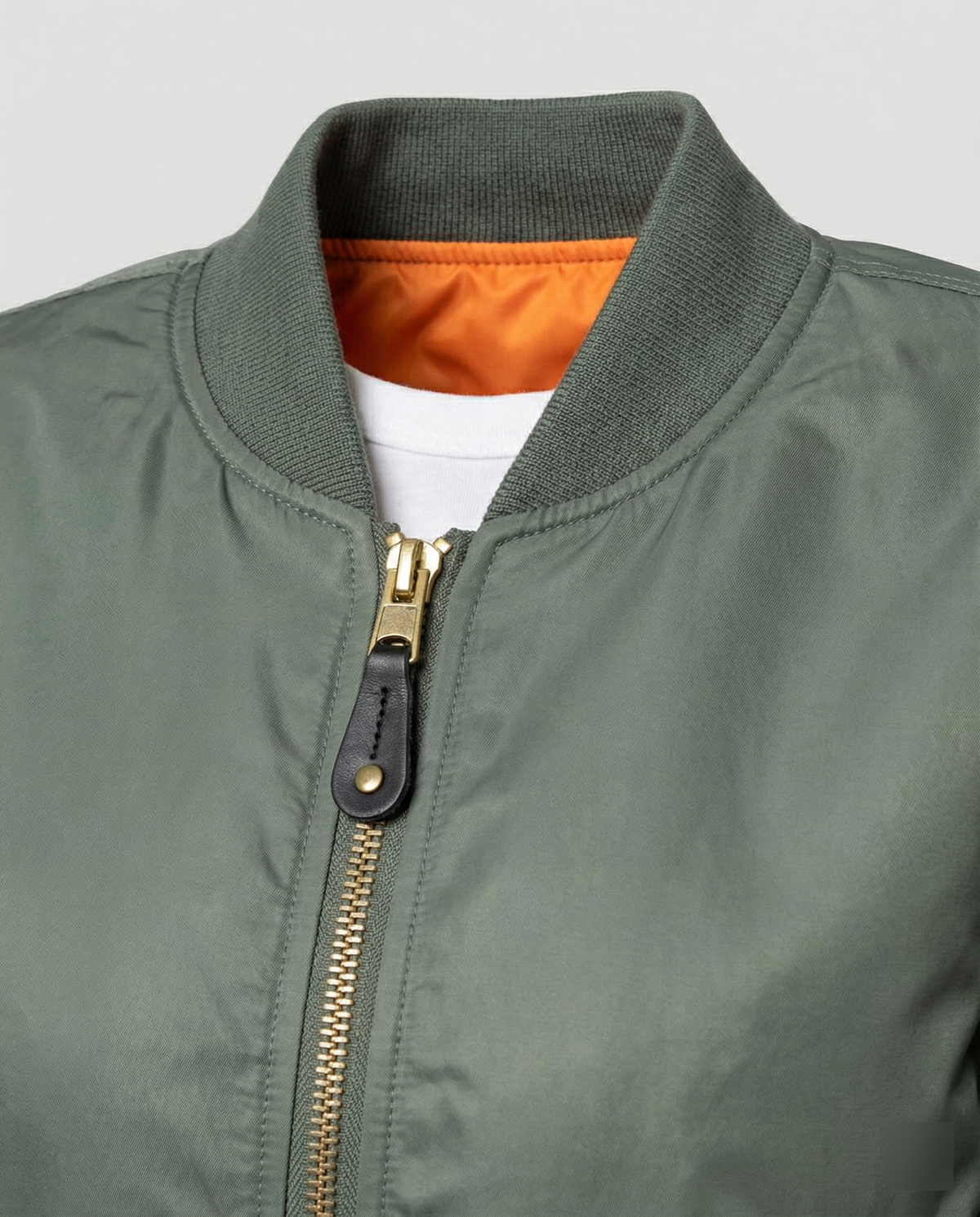 Elspeth | Women's Olive Zip-Up Bomber Jacket