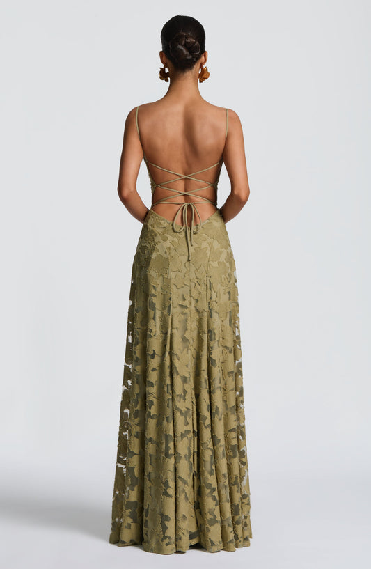 Lisa | Women's Floral Embroidered Lace Maxi Dress
