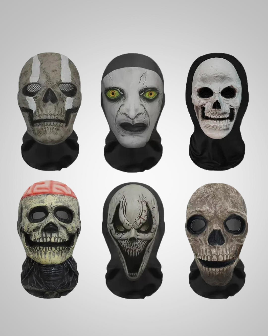 Kai | Halloween 3D Ghost Face with Mesh and Elastic Fit Mask