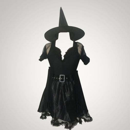 Nicola | Women's Witch Halloween Costume with Hat and Corset Dress