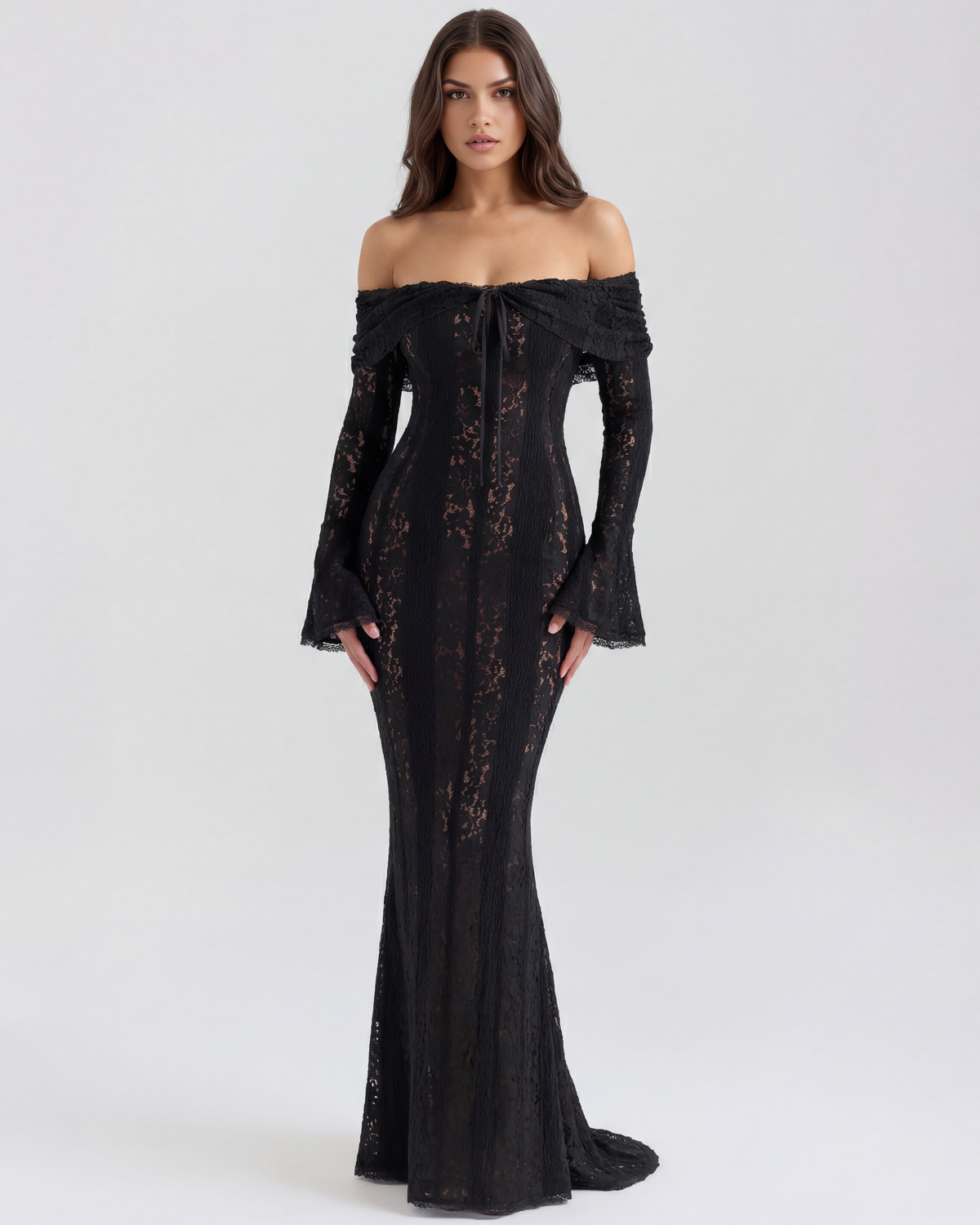 Helen | Women's Off-Shoulder Maxi Wedding Guest Dress