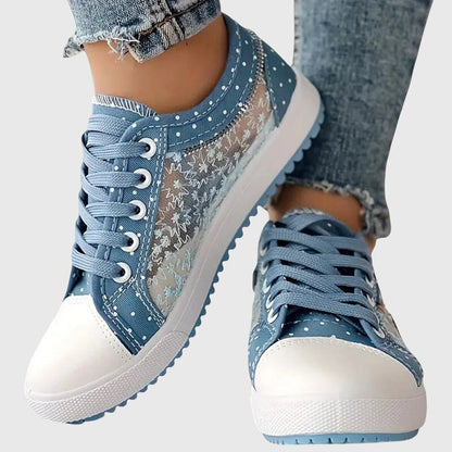 Jasmine | Women's Trendy Embroided Laced Sneakers