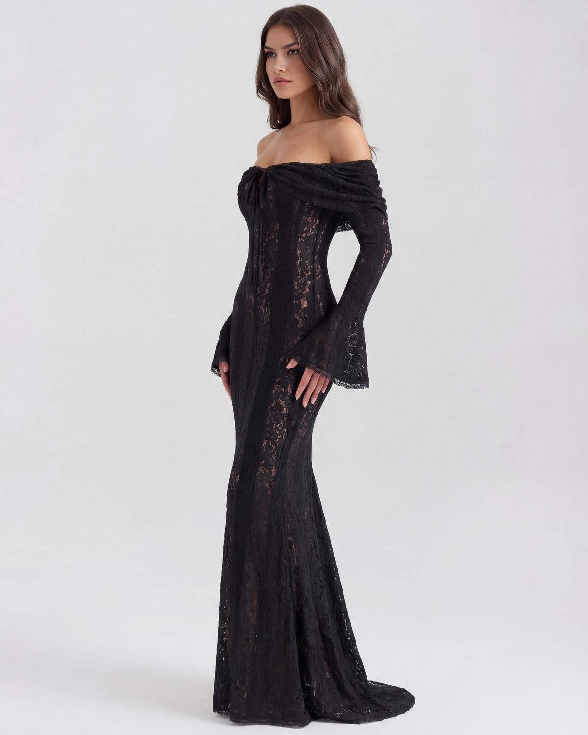 Helen | Women's Off-Shoulder Maxi Wedding Guest Dress