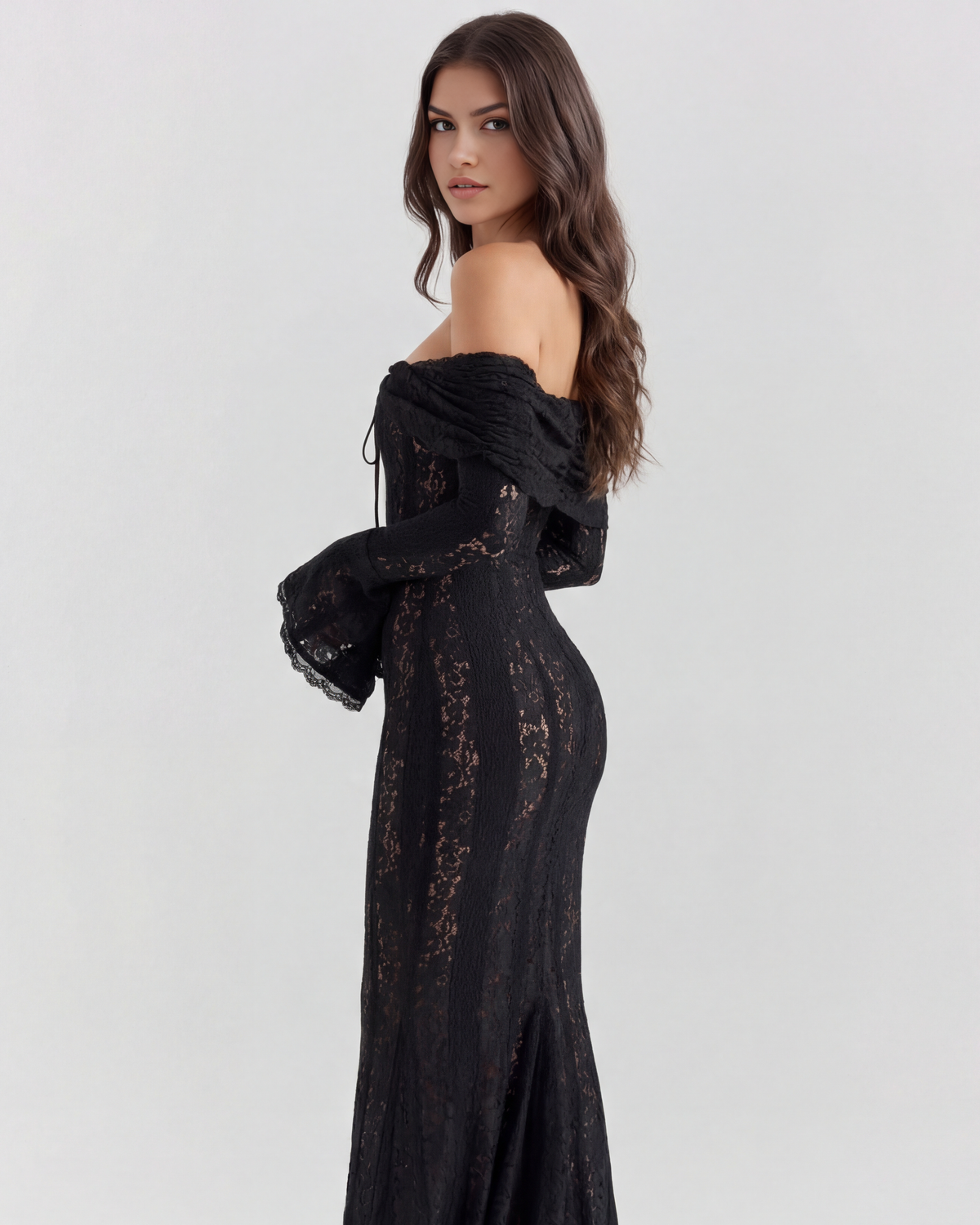 Helen | Women's Off-Shoulder Maxi Wedding Guest Dress