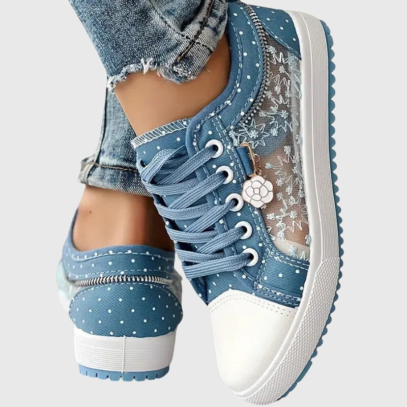Jasmine | Women's Trendy Embroided Laced Sneakers