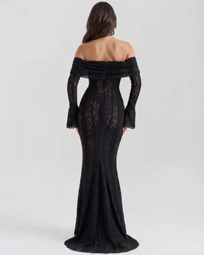 Helen | Women's Off-Shoulder Maxi Wedding Guest Dress