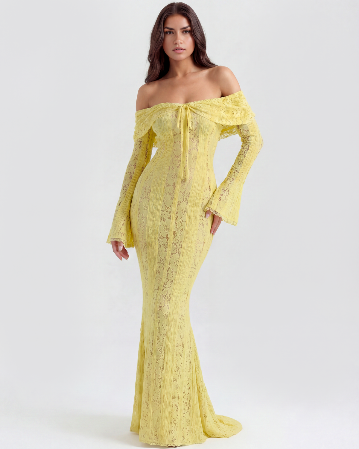 Helen | Women's Off-Shoulder Maxi Wedding Guest Dress