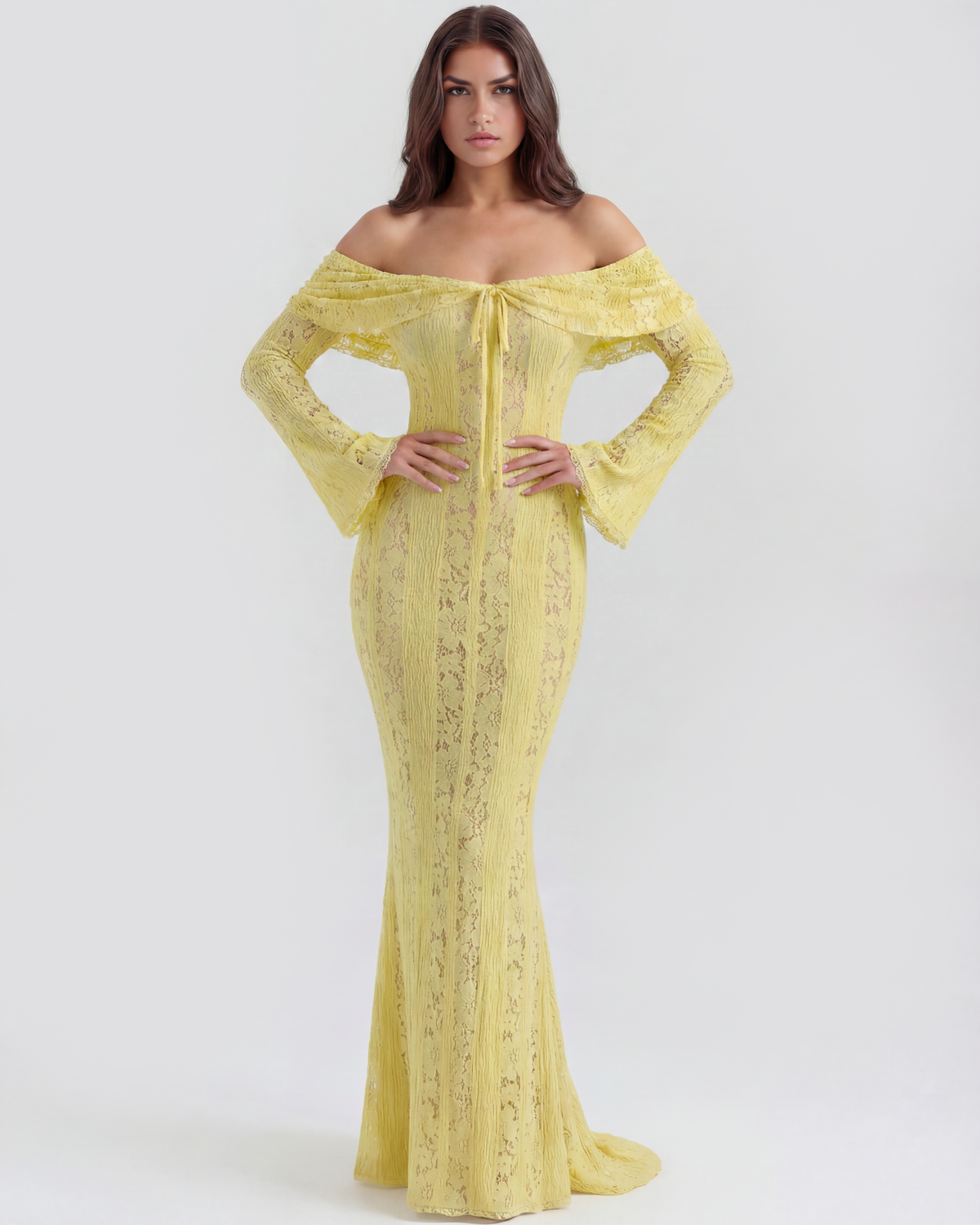 Helen | Women's Off-Shoulder Maxi Wedding Guest Dress