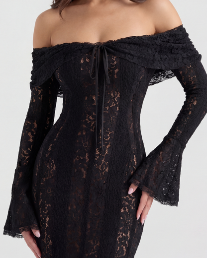 Helen | Women's Off-Shoulder Maxi Wedding Guest Dress