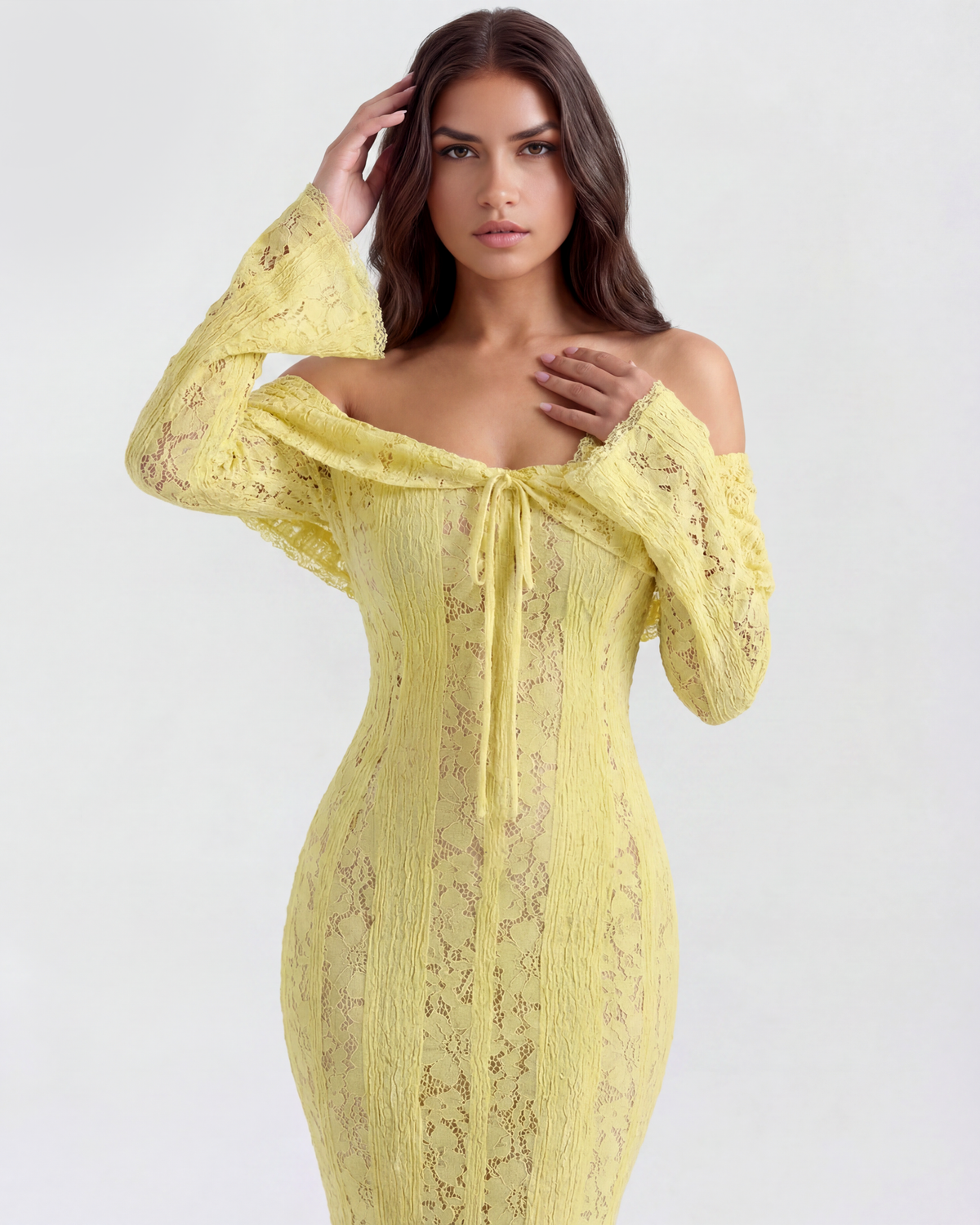 Helen | Women's Off-Shoulder Maxi Wedding Guest Dress
