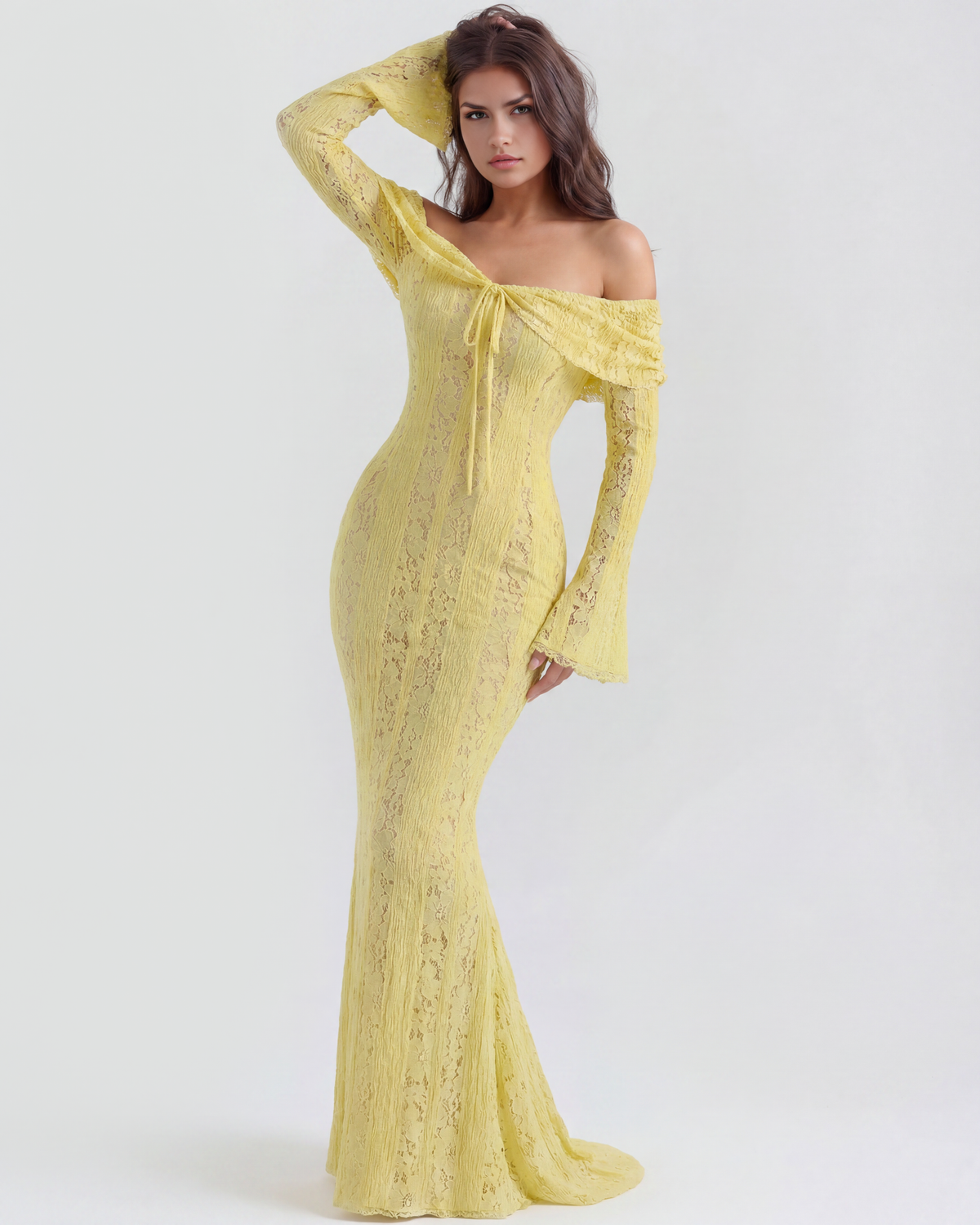 Helen | Women's Off-Shoulder Maxi Wedding Guest Dress