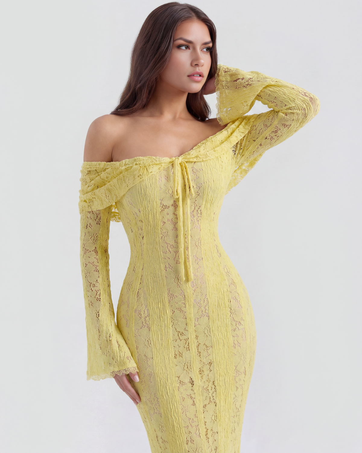 Helen | Women's Off-Shoulder Maxi Wedding Guest Dress