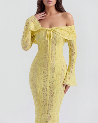 Helen | Women's Off-Shoulder Maxi Wedding Guest Dress