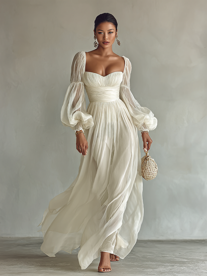 Sophie | Women's Romantic Puff Sleeve Maxi Dress