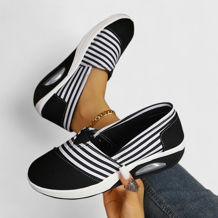 Roma | Women's Striped Slip-On Platform Sneakers