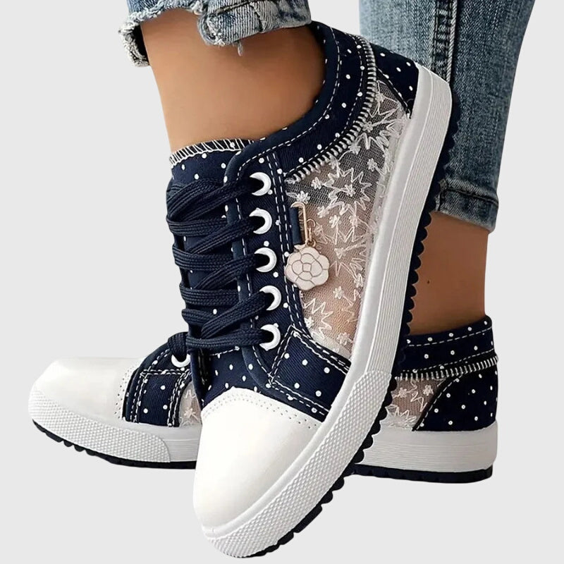 Jasmine | Women's Trendy Embroided Laced Sneakers