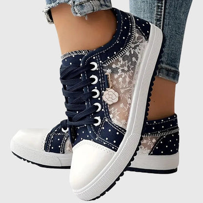 Jasmine | Women's Trendy Embroided Laced Sneakers