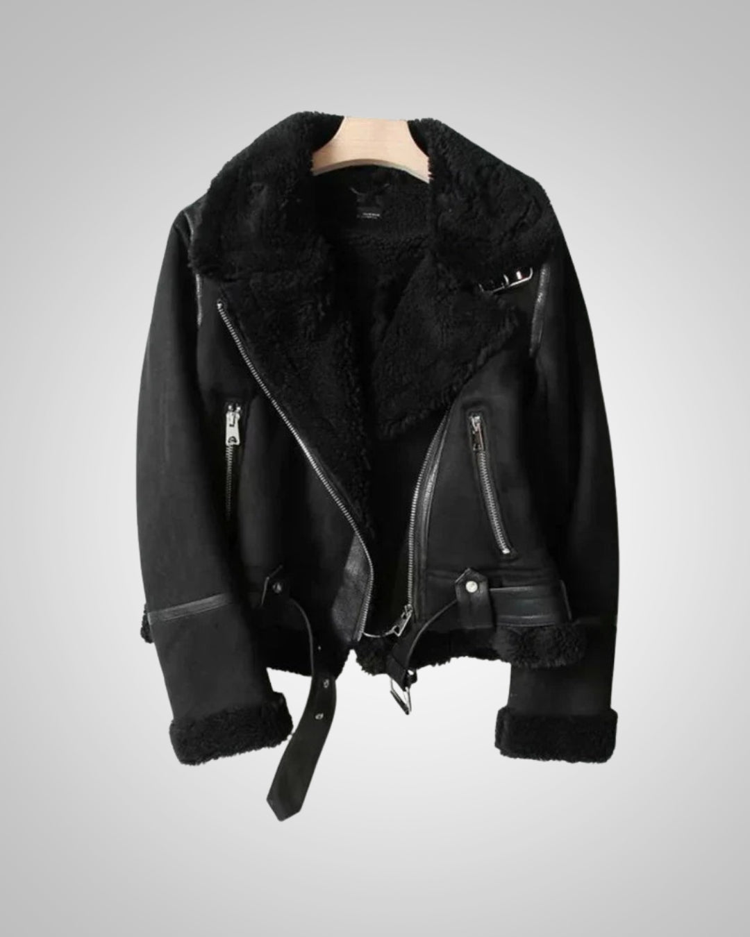 Florence | Women's Leather Sherpa Biker Jacket