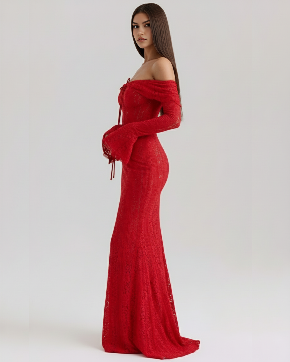 Helen | Women's Off-Shoulder Maxi Wedding Guest Dress