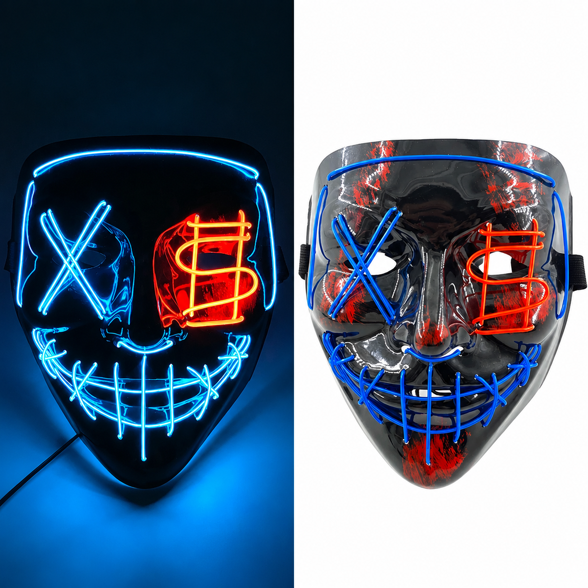 Roy | Halloween LED Purge Mask with Neon Glow