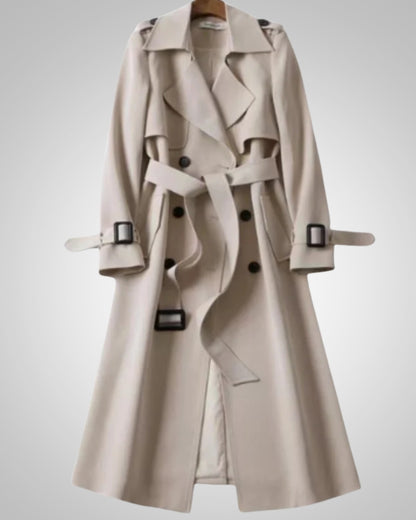 Imogen | Women's Classic Checkered Pattern Trenchcoat