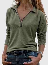 Lesley | Women's Casual Zipper Pullover Top