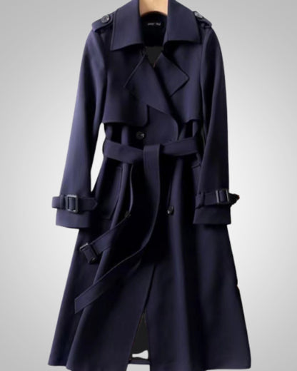 Imogen | Women's Classic Checkered Pattern Trenchcoat