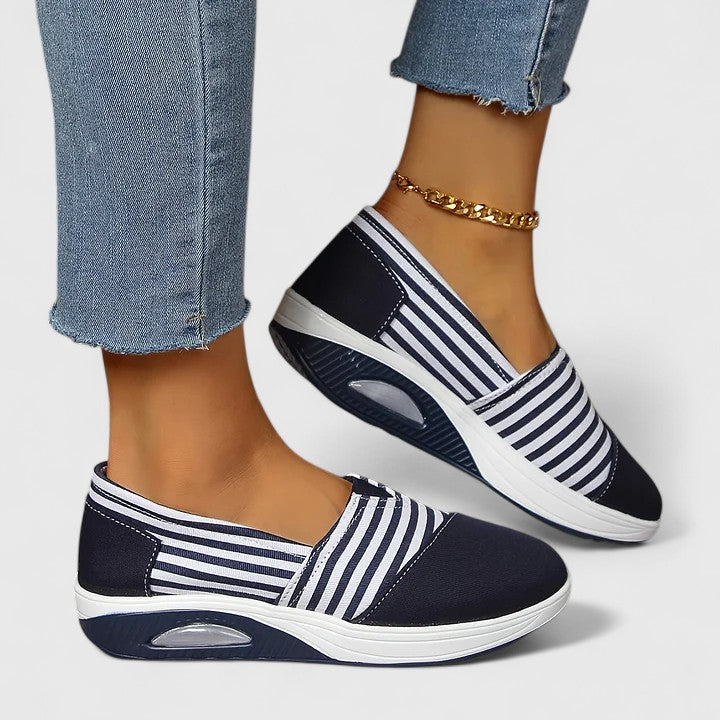 Roma | Women's Striped Slip-On Platform Sneakers