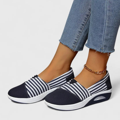 Roma | Women's Striped Slip-On Platform Sneakers