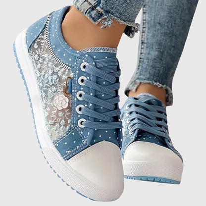 Jasmine | Women's Trendy Embroided Laced Sneakers