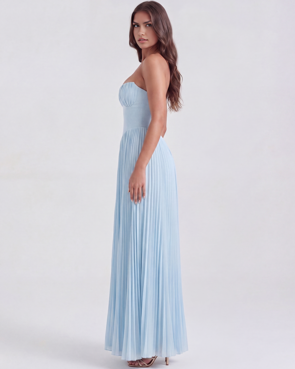 Patricia | Women's Elegant Pleated Maxi Dress