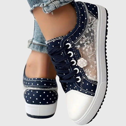 Jasmine | Women's Trendy Embroided Laced Sneakers