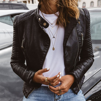 Tilly | Women's Quilted Faux Leather Biker Jacket