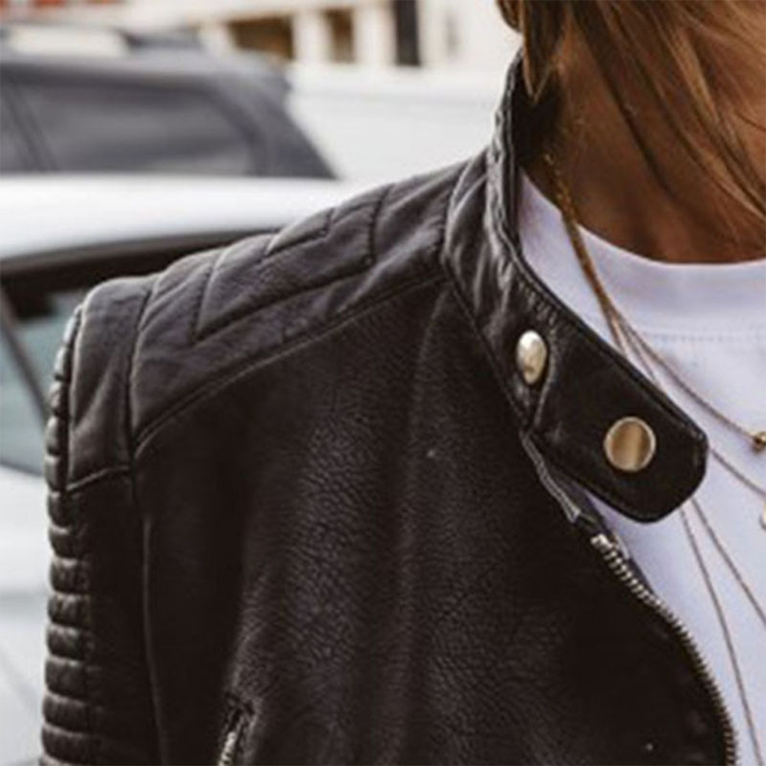 Tilly | Women's Quilted Faux Leather Biker Jacket