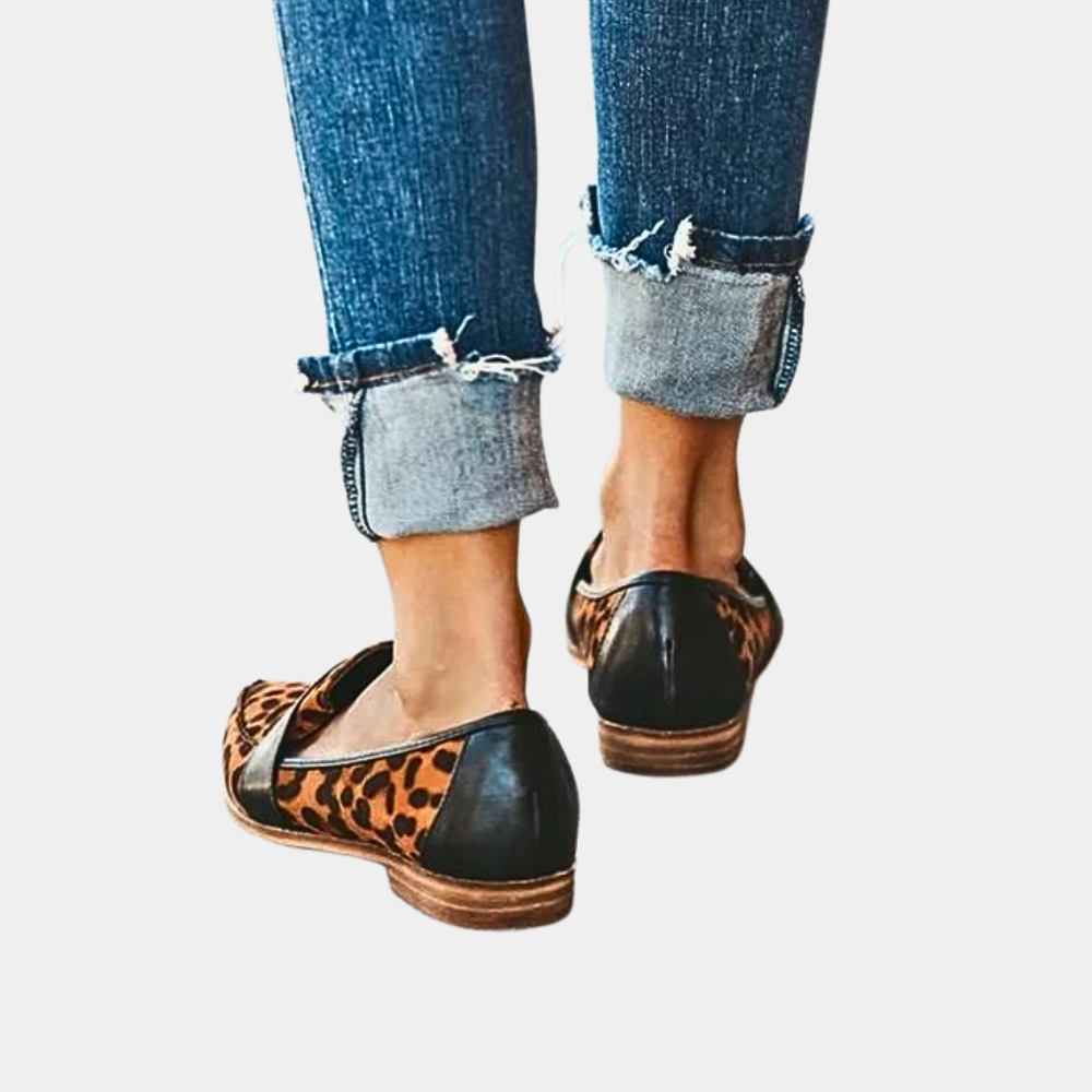 Frances | Women's Leopard Print Leather Loafers