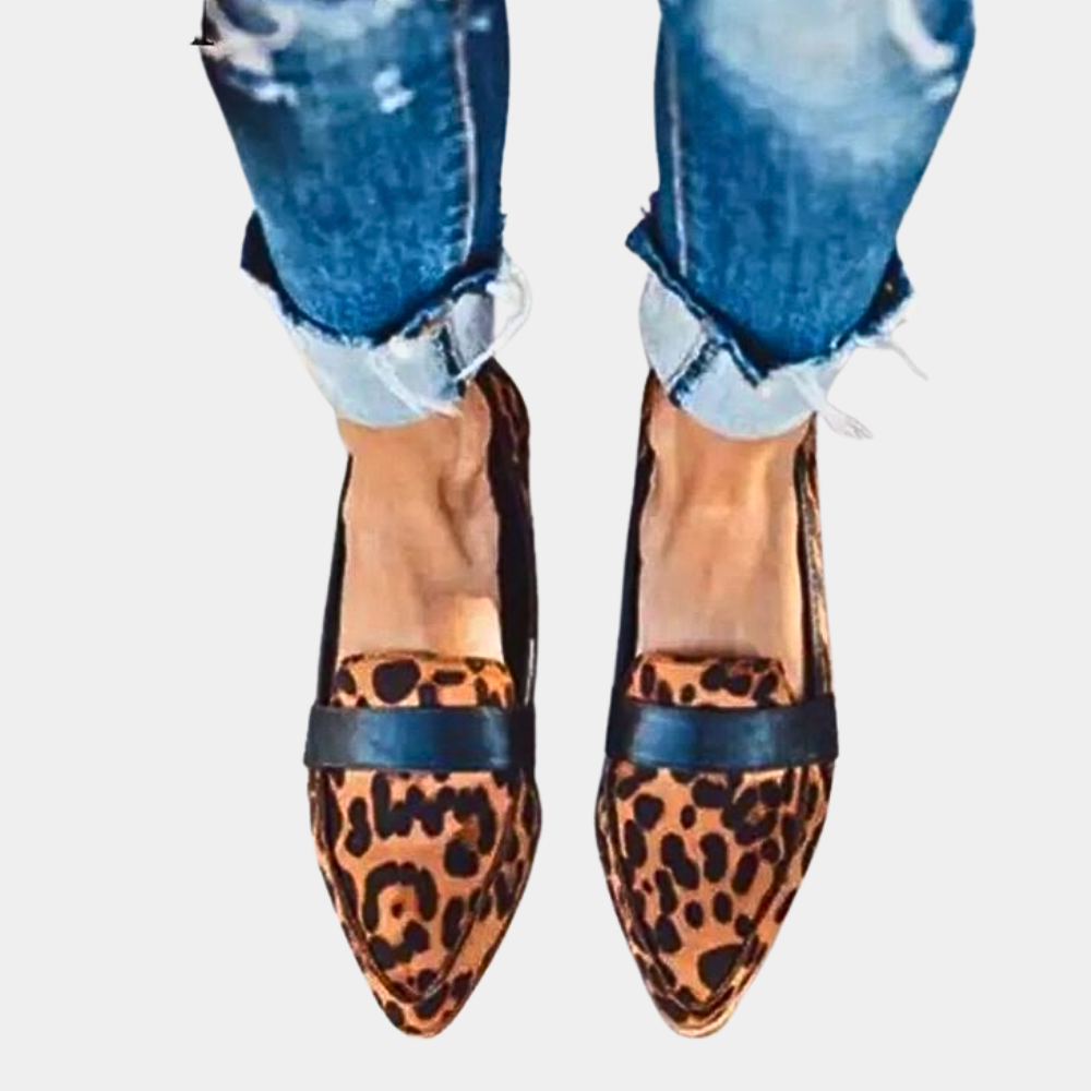 Frances | Women's Leopard Print Leather Loafers