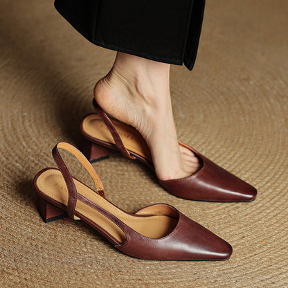 Holly | Women's Casual Pointed Toe Sling Back Mary Janes