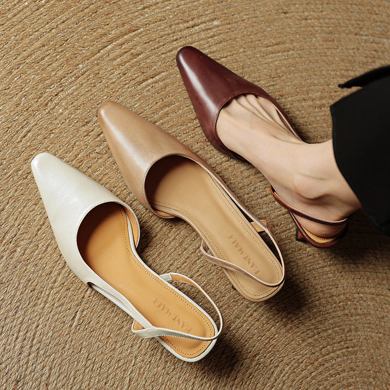 Holly | Women's Casual Pointed Toe Sling Back Mary Janes