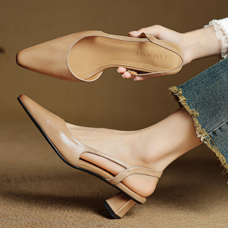 Holly | Women's Casual Pointed Toe Sling Back Mary Janes