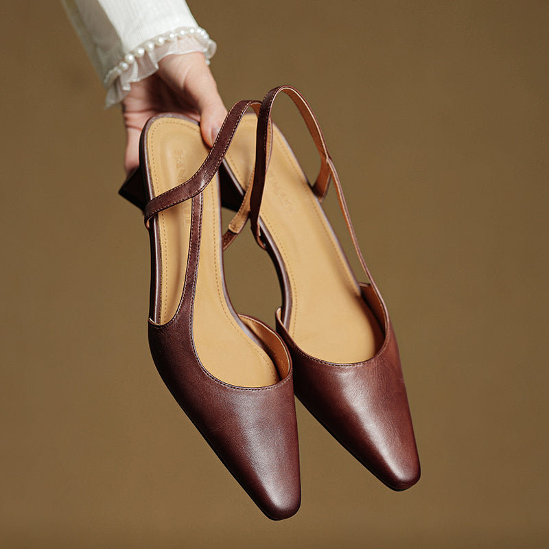 Holly | Women's Casual Pointed Toe Sling Back Mary Janes