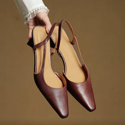 Holly | Women's Casual Pointed Toe Sling Back Mary Janes