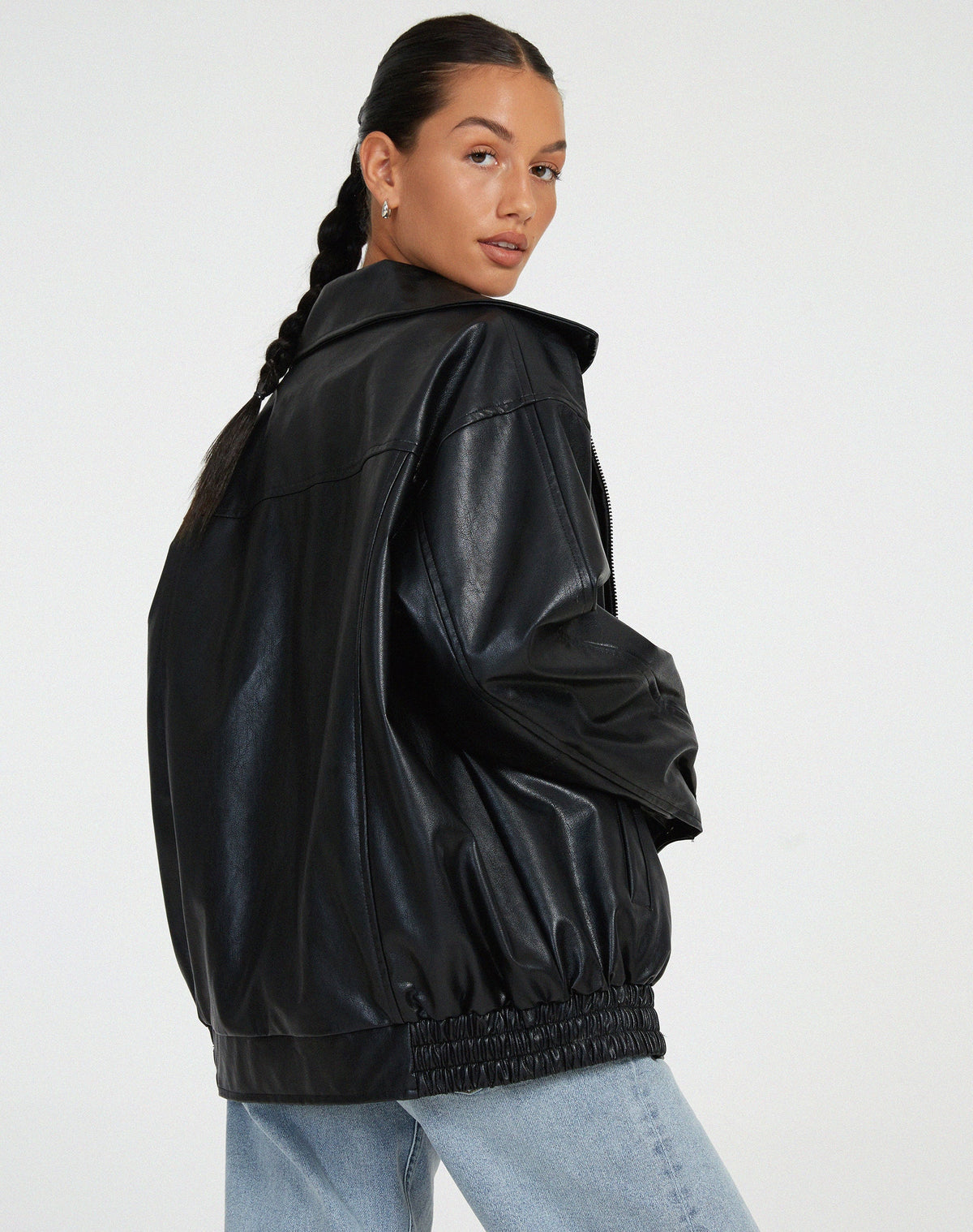 Ruby | Women's Vinage Leather Oversized Jacket