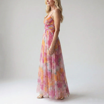 Camilla | Women's Long Watercolor Evening Dress