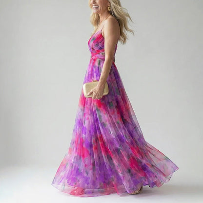 Camilla | Women's Long Watercolor Evening Dress