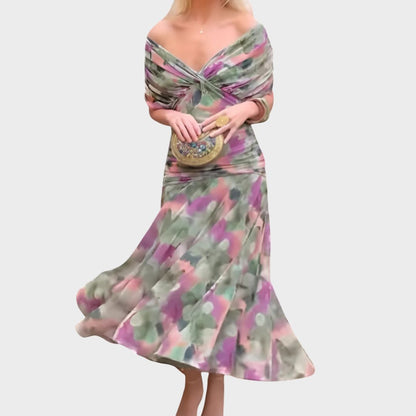 Nicola | Women's Floral Off-Shoulder Evening Dress