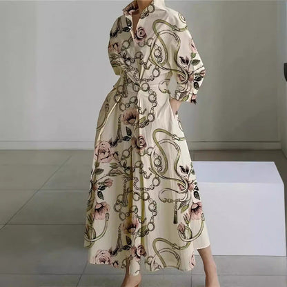 Ana | Women's Printed Longsleeves Maxi Dress